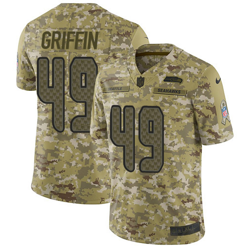 Nike Seahawks #49 Shaquem Griffin Camo Youth Stitched NFL Limited 2018 Salute to Service Jersey