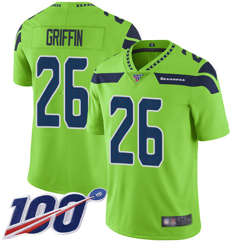 Nike Seahawks #26 Shaquem Griffin Green Youth Stitched NFL Limited Rush 100th Season Jersey