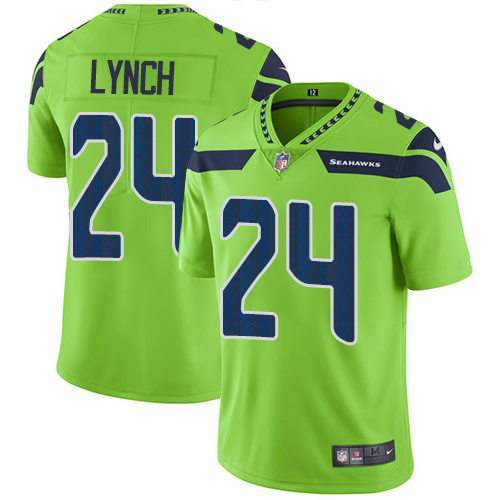 Nike Seahawks #24 Marshawn Lynch Green Youth Stitched NFL Limited Rush Jersey