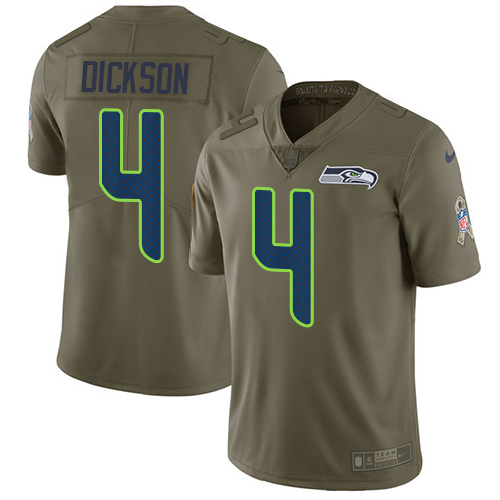 Nike Seahawks #4 Michael Dickson Olive Youth Stitched NFL Limited 2017 Salute to Service Jersey