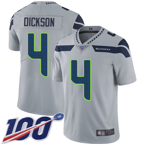 Nike Seahawks #4 Michael Dickson Grey Alternate Youth Stitched NFL 100th Season Vapor Limited Jersey