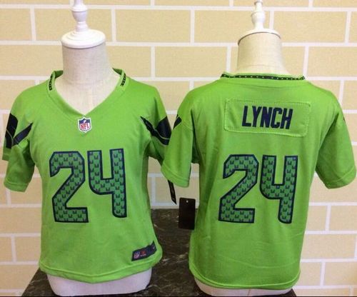 Toddler Nike Seahawks #24 Marshawn Lynch Green Alternate Stitched NFL Elite Jersey
