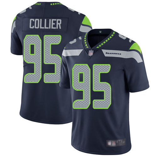 Nike Seahawks #95 L.J. Collier Steel Blue Team Color Youth Stitched NFL Vapor Untouchable Limited Jersey