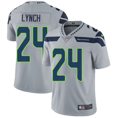 Nike Seahawks #24 Marshawn Lynch Grey Alternate Youth Stitched NFL Vapor Untouchable Limited Jersey