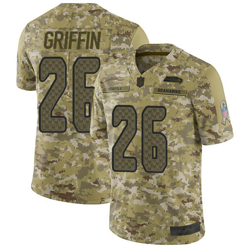 Nike Seahawks #26 Shaquem Griffin Camo Youth Stitched NFL Limited 2018 Salute to Service Jersey