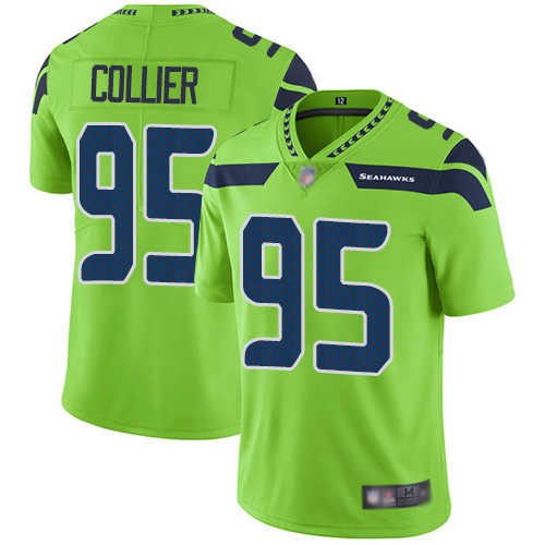 Nike Seahawks #95 L.J. Collier Green Youth Stitched NFL Limited Rush Jersey