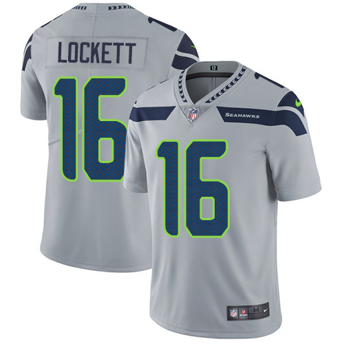 Nike Seahawks #16 Tyler Lockett Grey Alternate Youth Stitched NFL Vapor Untouchable Limited Jersey
