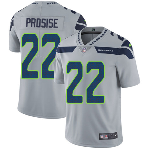 Nike Seahawks #22 C. J. Prosise Grey Alternate Youth Stitched NFL Vapor Untouchable Limited Jersey