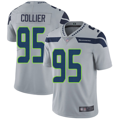 Nike Seahawks #95 L.J. Collier Grey Alternate Youth Stitched NFL Vapor Untouchable Limited Jersey