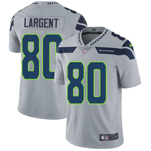Nike Seahawks #80 Steve Largent Grey Alternate Youth Stitched NFL Vapor Untouchable Limited Jersey