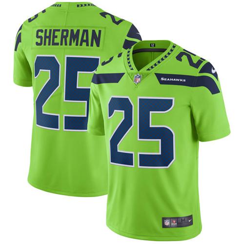 Nike Seahawks #25 Richard Sherman Green Youth Stitched NFL Limited Rush Jersey