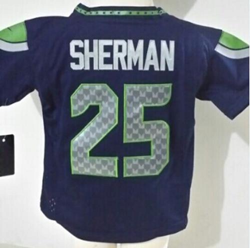 Toddler Nike Seahawks #25 Richard Sherman Steel Blue Team Color Stitched NFL Elite Jersey