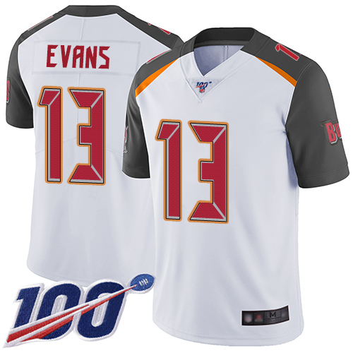 Nike Buccaneers #13 Mike Evans White Youth Stitched NFL 100th Season Vapor Limited Jersey