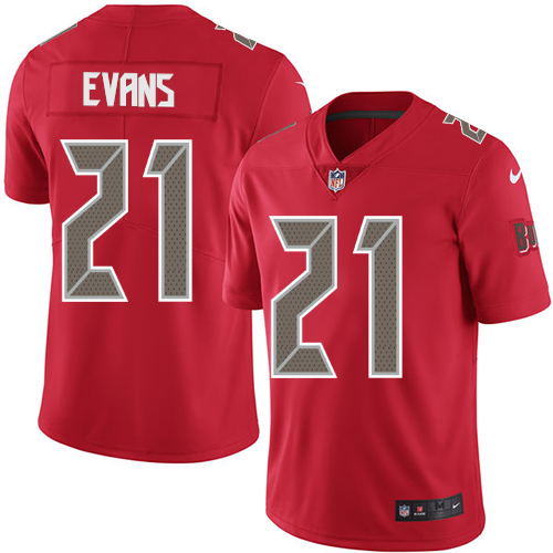 Nike Buccaneers #21 Justin Evans Red Youth Stitched NFL Limited Rush Jersey