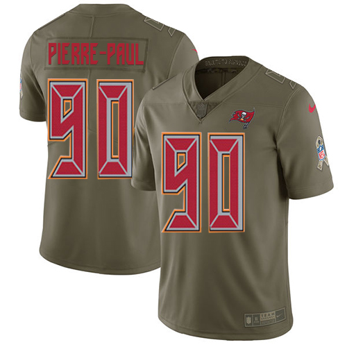 Nike Buccaneers #90 Jason Pierre-Paul Olive Youth Stitched NFL Limited 2017 Salute to Service Jersey