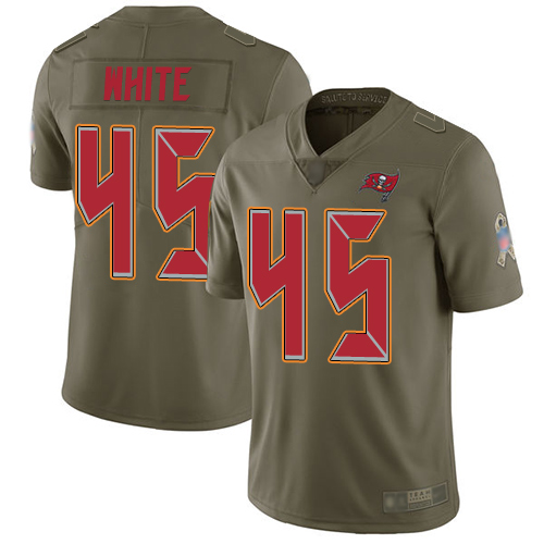 Nike Buccaneers #45 Devin White Olive Youth Stitched NFL Limited 2017 Salute to Service Jersey