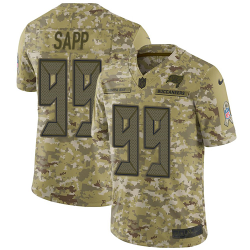 Nike Buccaneers #99 Warren Sapp Camo Youth Stitched NFL Limited 2018 Salute to Service Jersey