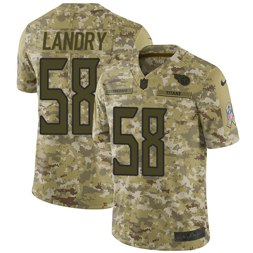 Nike Titans #58 Harold Landry Camo Youth Stitched NFL Limited 2018 Salute to Service Jersey