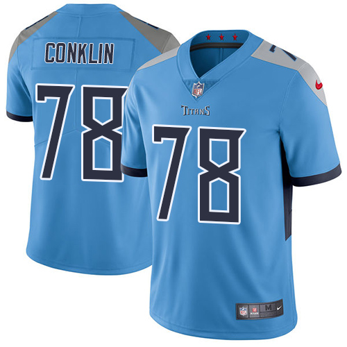 Nike Titans #78 Jack Conklin Light Blue Alternate Youth Stitched NFL Vapor Untouchable Limited Jersey