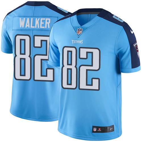 Nike Titans #82 Delanie Walker Light Blue Youth Stitched NFL Limited Rush Jersey