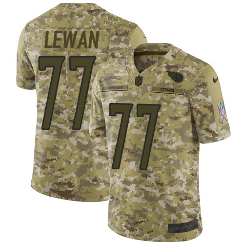 Nike Titans #77 Taylor Lewan Camo Youth Stitched NFL Limited 2018 Salute to Service Jersey