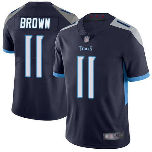 Nike Titans #11 A.J. Brown Navy Blue Team Color Youth Stitched NFL Vapor Untouchable Limited Jersey