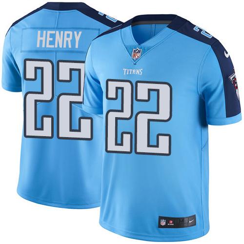 Nike Titans #22 Derrick Henry Light Blue Youth Stitched NFL Limited Rush Jersey