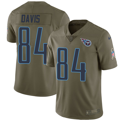 Nike Titans #84 Corey Davis Olive Youth Stitched NFL Limited 2017 Salute to Service Jersey