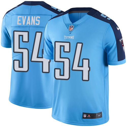 Nike Titans #54 Rashaan Evans Light Blue Youth Stitched NFL Limited Rush Jersey