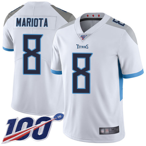 Nike Titans #8 Marcus Mariota White Youth Stitched NFL 100th Season Vapor Limited Jersey