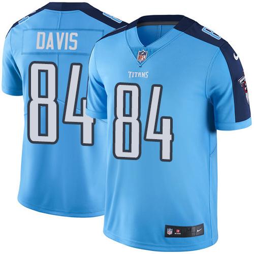 Nike Titans #84 Corey Davis Light Blue Youth Stitched NFL Limited Rush Jersey