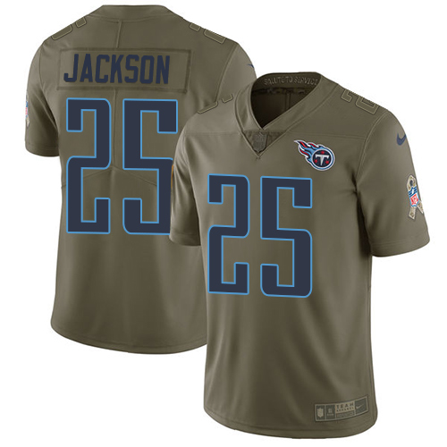 Nike Titans #25 Adoree' Jackson Olive Youth Stitched NFL Limited 2017 Salute to Service Jersey