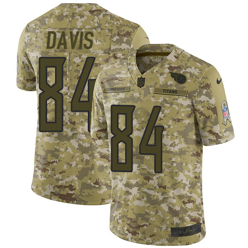 Nike Titans #84 Corey Davis Camo Youth Stitched NFL Limited 2018 Salute to Service Jersey