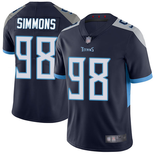 Nike Titans #98 Jeffery Simmons Navy Blue Team Color Youth Stitched NFL Vapor Untouchable Limited Jersey