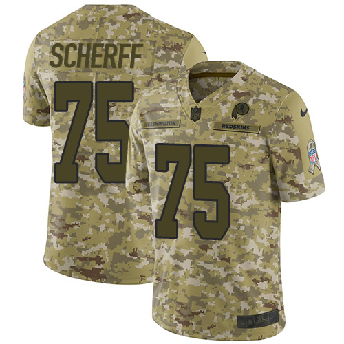 Nike Redskins #75 Brandon Scherff Camo Youth Stitched NFL Limited 2018 Salute to Service Jersey