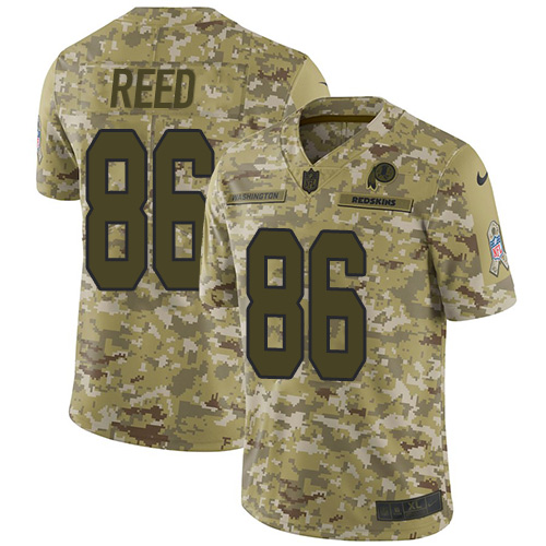 Nike Redskins #86 Jordan Reed Camo Youth Stitched NFL Limited 2018 Salute to Service Jersey