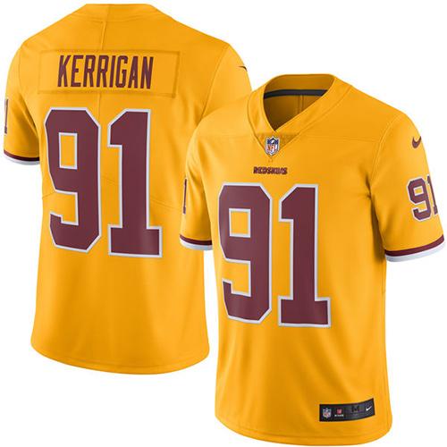 Nike Redskins #91 Ryan Kerrigan Gold Youth Stitched NFL Limited Rush Jersey