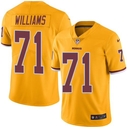 Nike Redskins #71 Trent Williams Gold Youth Stitched NFL Limited Rush Jersey