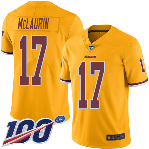 Nike Redskins #17 Terry McLaurin Gold Youth Stitched NFL Limited Rush 100th Season Jersey