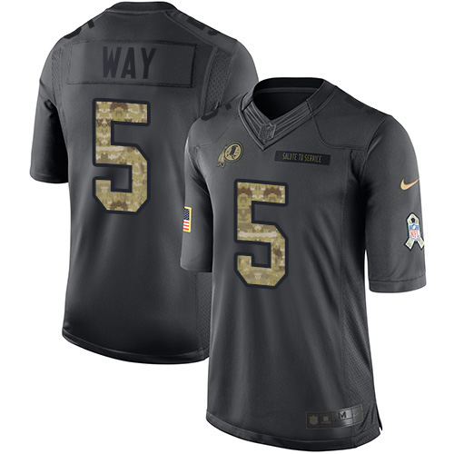 Nike Redskins #5 Tress Way Black Youth Stitched NFL Limited 2016 Salute to Service Jersey