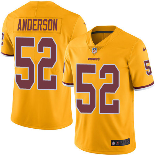 Nike Redskins #52 Ryan Anderson Gold Youth Stitched NFL Limited Rush Jersey