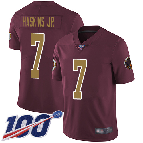 Nike Redskins #7 Dwayne Haskins Jr Burgundy Red Alternate Youth Stitched NFL 100th Season Vapor Limited Jersey