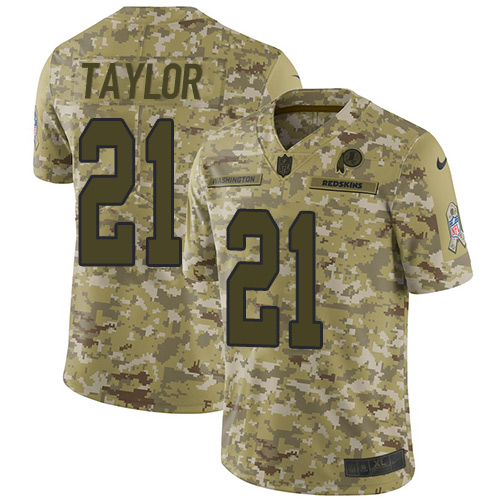 Nike Redskins #21 Sean Taylor Camo Youth Stitched NFL Limited 2018 Salute to Service Jersey