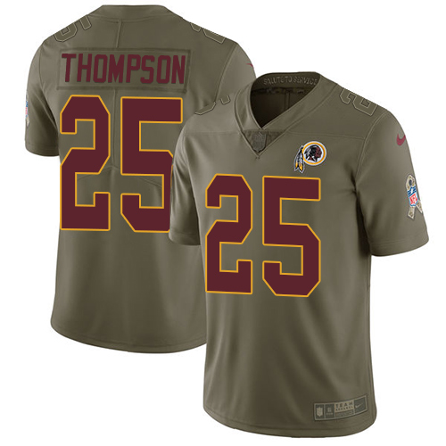 Nike Redskins #25 Chris Thompson Olive Youth Stitched NFL Limited 2017 Salute to Service Jersey