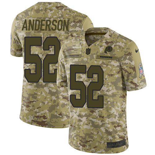 Nike Redskins #52 Ryan Anderson Camo Youth Stitched NFL Limited 2018 Salute to Service Jersey