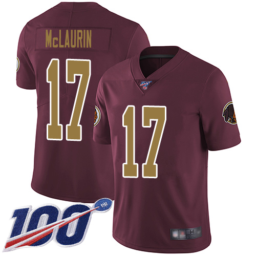 Nike Redskins #17 Terry McLaurin Burgundy Red Alternate Youth Stitched NFL 100th Season Vapor Limited Jersey