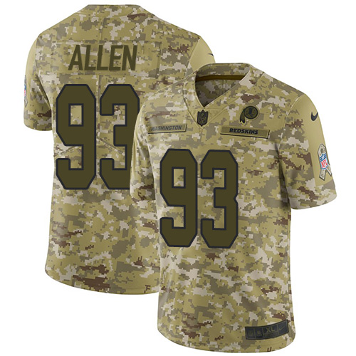 Nike Redskins #93 Jonathan Allen Camo Youth Stitched NFL Limited 2018 Salute to Service Jersey