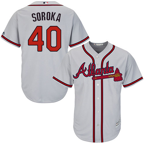 Braves #40 Mike Soroka Grey New Cool Base Stitched Youth MLB Jersey