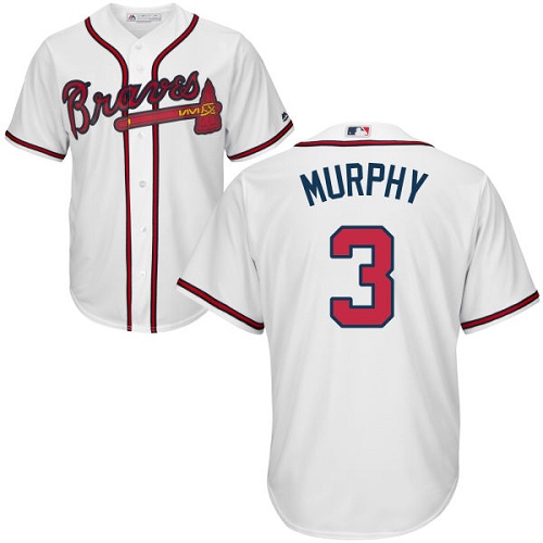 Braves #3 Dale Murphy White Cool Base Stitched Youth MLB Jersey