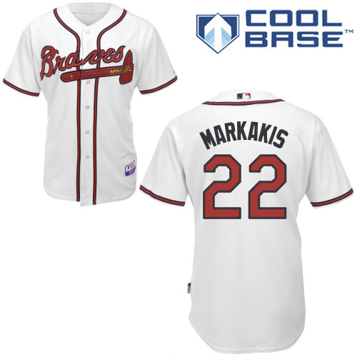 Braves #22 Nick Markakis White Cool Base Stitched Youth MLB Jersey